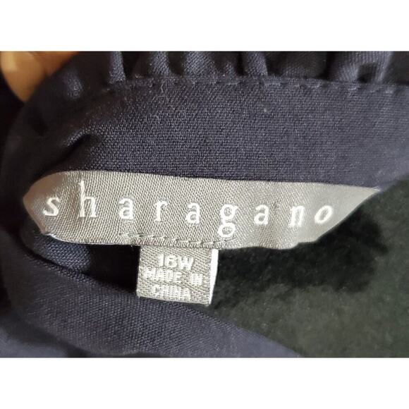 Sharagano Women Blue Polyester Round Neck 3/4 Sleeve Knee Length Dress Size 16 - Picture 7 of 12